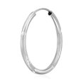 thumbnail image 5 of Wellingsale Ladies 14k White Gold Polished Diamond Cut Satin 2mm Endless Hoop Earrings (25 x 25 mm), 5 of 7