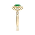 thumbnail image 3 of ANGARA Lab Grown Vintage Inspired Round Emerald Ornate Halo Engagement Ring for Women in 14K Yellow Gold (Size-6.5mm) | May Birthstone, Anniversary, Jewelry Gift for Women | Lab-Grown Emerald Ring, 3 of 8