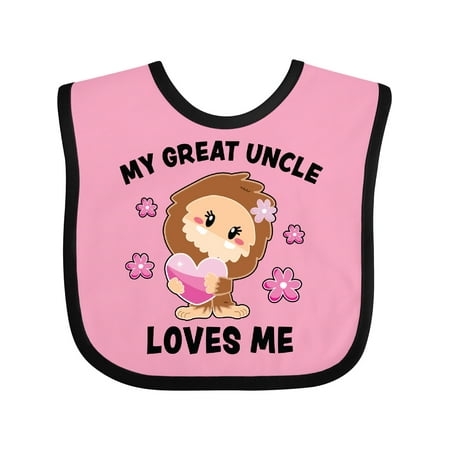 

Inktastic My Great Uncle Loves Me with Bigfoot Gift Baby Girl Bib