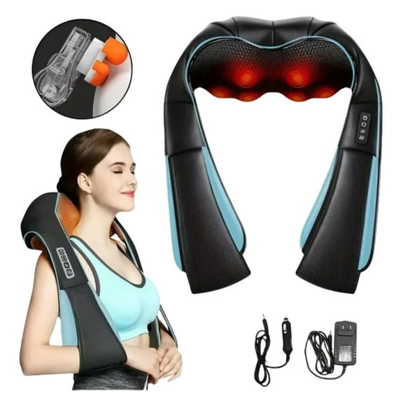Heated acupressure neck, shoulder, and back massager with electric 4D deep kneading, suitable for men and women of all ages, ideal as a gift.