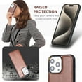 thumbnail image 5 of 2 In 1 Wallet Phone Case for Apple iPhone 15 Pro, Detachable Magnetic Back Cover with Cards Holder Zipper Pocket Hand Wrist RFID Blocking Snap Closure Shockproof Case for iPhone 15 Pro, Brown, 5 of 7