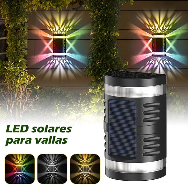 Muyoka Luces solares para vallas al aire libre, luces solares impermeables IP65, luces de pared con energía solar de encendido/apagado automático para cubiertas, vallas, escalones, escaleras, jardín, Muyoka Hogar