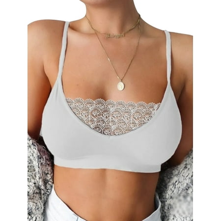 

Lumento Women Loose Party Pullover Strappy Crew Neck Vest Bra Sleeveless Blouse