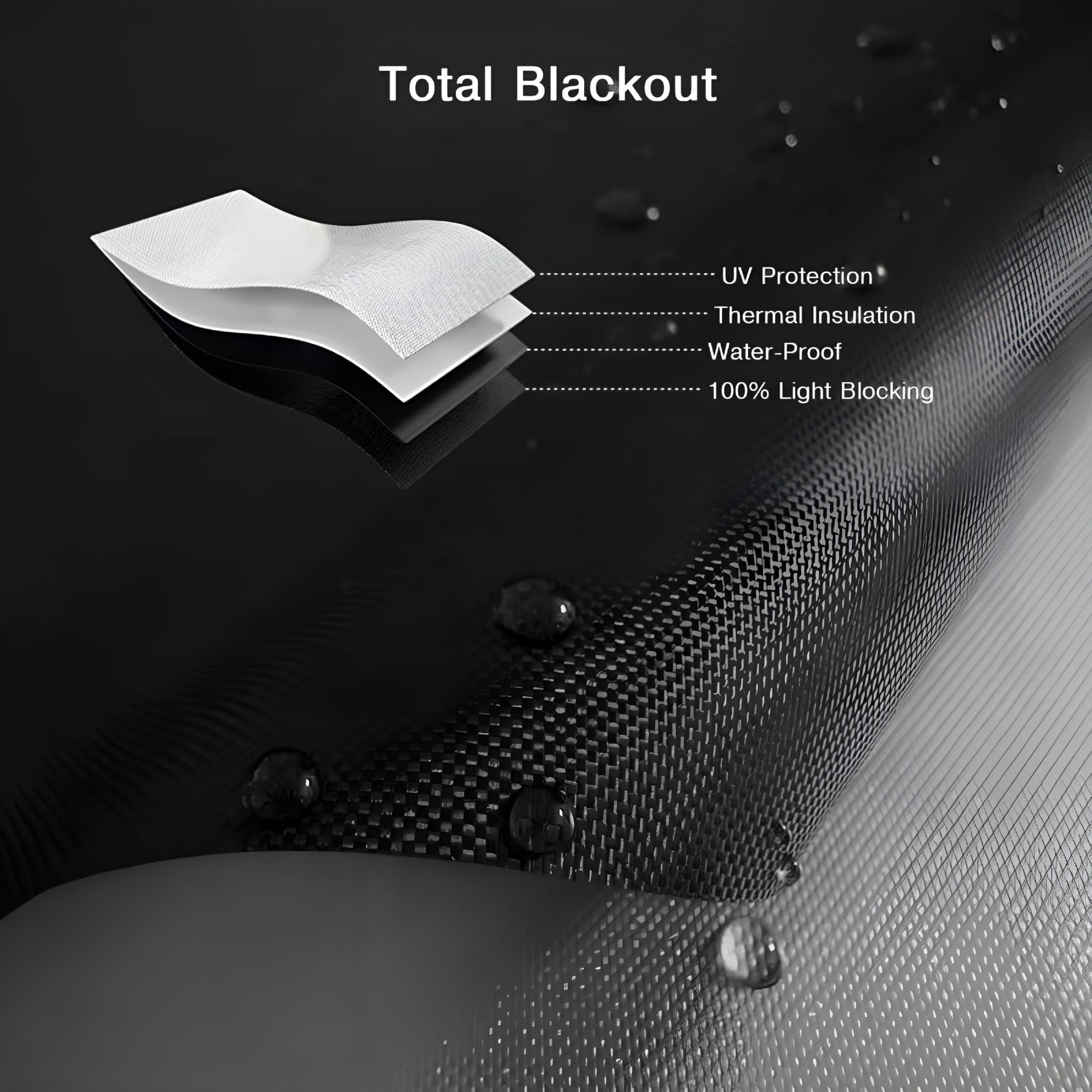 AUQ 2026 New 100% Blackout Curtains,39"X57" No Drill Portable Diy Window Shades for Bedroom,Polyester Window Blinds Easy to Install Blinds for Indoor Windows No Drill