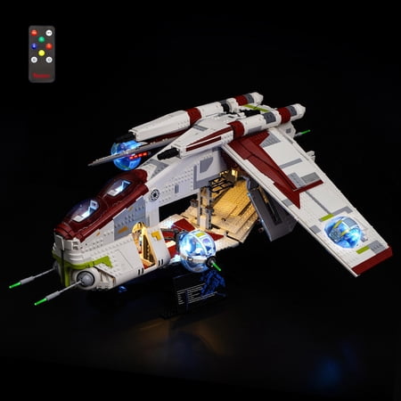 BRIKSMAX LED Lighting Kit for Republic Gunship Compatible with Legos 75309 Building Model, Light Set with Remote Control(Not Include the Building Set)