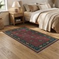 thumbnail image 2 of ODIKA 5'x7' Blue Brick Geometric Design Washable Area Rug Intricate Octagonal and Floral Patterns Easy Care, Non-Shedding, Pet Friendly, for Small Living Room, Bedroom, 2 of 7