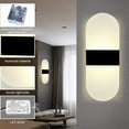 thumbnail image 2 of LNGOOR 6W Modern Wall Sconce Up Down Lamp Acrylic LEDs Wall Mounted Lights Warm Light 8.7*4.3 Inch Rounded Black, 2 of 7