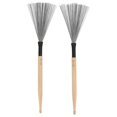 thumbnail image 1 of 2PCS Drum Brush Double Headed Dual Purpose Maple Drumstick Rubber Steel Wire Portable Percussion Brush for Band Wood, 1 of 4