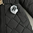 thumbnail image 7 of SonxaHe Little Girls Winter Coats Warm Thickened Faux Fur Hood Jackets Children Heavyweight Windproof Outerwear Long Coats Black,Sized 5-6, 7 of 7