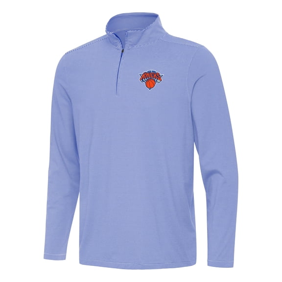Men's Antigua Royal New York Knicks Twine Quarter-Zip Top