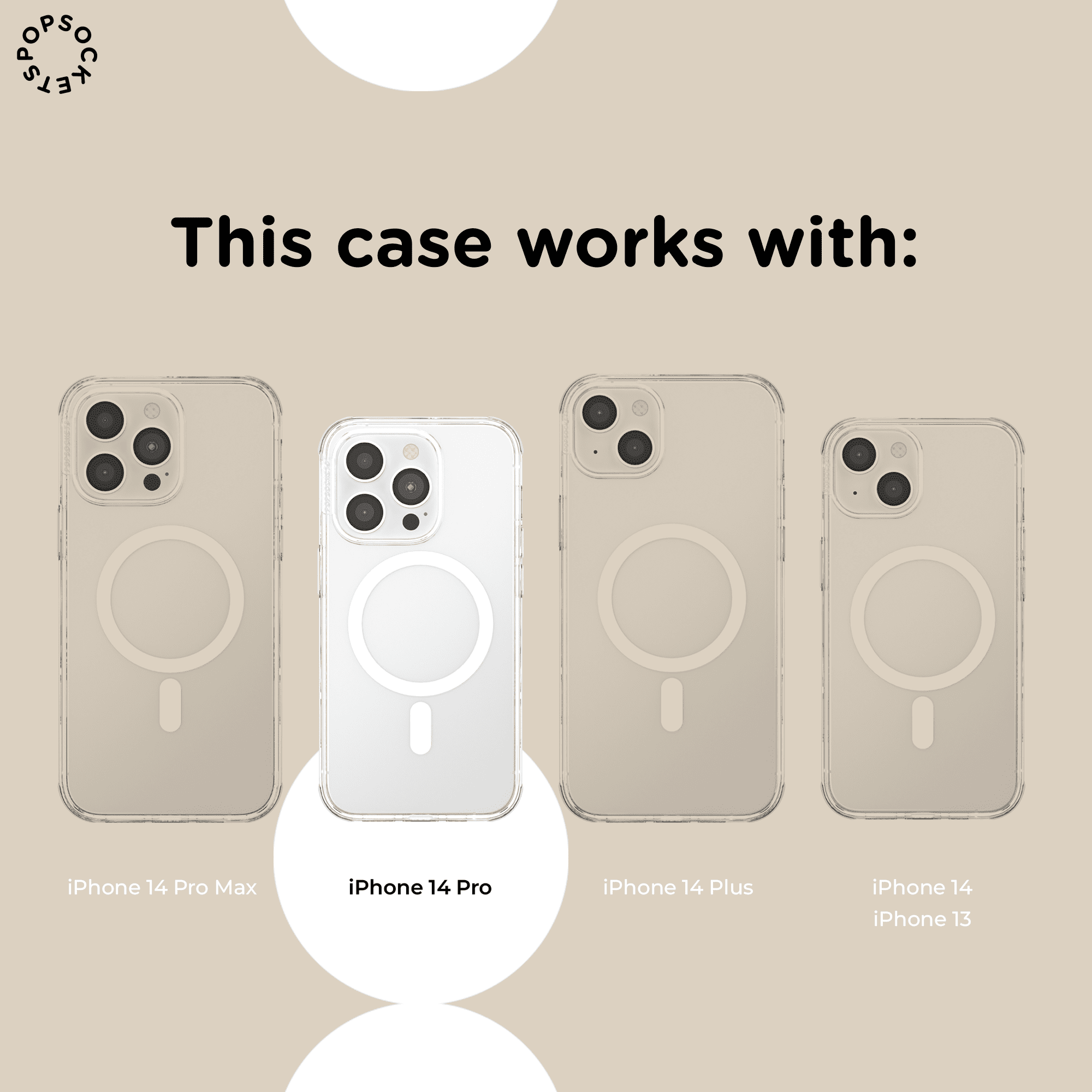 PopSockets Phone Case for Apple iPhone 14 Pro, MagSafe Compatible, 10ft Drop Protection, Aura