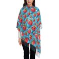 thumbnail image 3 of Honeii Cute Strawberry Flower Pot Print Scarf Oversized Scarf Tassel Fall Winter Thick Scarf Warm Shawl Women,Women's Scarves & Wraps, 3 of 8