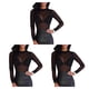 thumbnail image 4 of Camiseta básica de mujer Sonducket Sexy de manga larga transparente Negro S CBP196667, 4 of 6