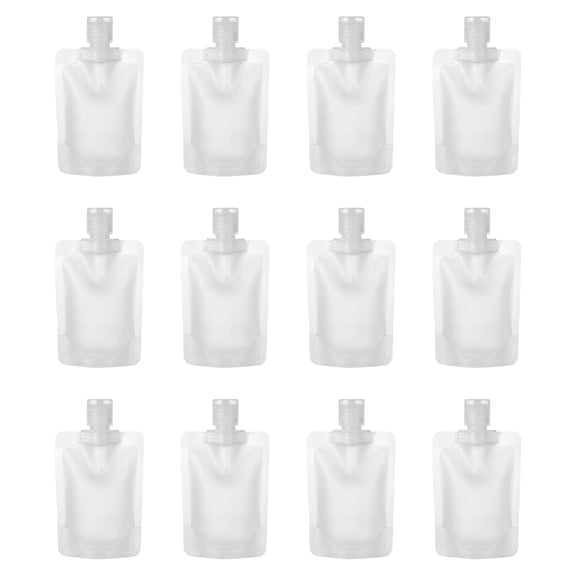 12pcs/100ml Travel Pouches for Toiletries, Leak Proof Travel Fluid Makeup Packing Bag, Plastic Pouch for Lotion Shampoo Cream Hand Soap