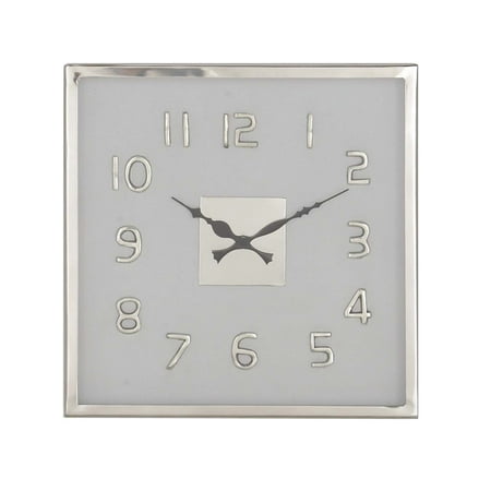 Decmode 14 Inch Modern Square White Stainless Steel Wall Clock Decmode 14 Inch Modern Square White Stainless Steel Wall Clock