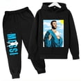 thumbnail image 3 of Conjunto de sudadera con capucha para niños de primavera, conjunto deportivo de 2 piezas, sudadera y pantalones, ropa para niños y niñas con estampado de Messi, ropa para bebés, 3 of 5
