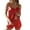 Red, variant on Kaemgyyd Womens Pajamas Set 2 Piece Satin Sleepwear Soft Silk Lace Pjs Cami Top and Shorts Plus Size Loungewear Nightwear