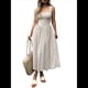 thumbnail image 2 of Vestido de Verano para Mujer, Sin Mangas, Cuello Cuadrado, Informal, para Playa, con Bolsillos, Tejido de Patchwork Fluido XL, 2 of 8