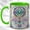 Green, variant on Lotus Dreamcatcher Coffee Mug, Boho Feather Mug, Ceramic 11 oz