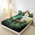 thumbnail image 4 of Manfei Boys Dinosaur Full Size Sheets, Dino Theme Bed Sheets, Jungle Wildlife Sheet Sets, Super Cozy Room Decor 4pcs, 4 of 7