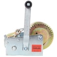 thumbnail image 4 of S-HOME 3500LBS Hand Winch, 32.8FT Blue Strap, Dual-Speed 4:1/2.4:1 Gear, Two-Way Ratchet for Trailer, Boat, ATV, 4 of 11