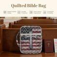 thumbnail image 6 of Xoenoiee Cross American Flag Print Bible Cover for Women Men, Quilted Carrying Book Case Church Bag Bible Accessories with Handle and Zippered Pocket for Scriptures, 6 of 7