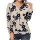 thumbnail image 2 of ICHUANYI Clearance Women Fashion Casual Print V-Neck Loose Long Sleeve T-shirt Top Blouse Pullover(Black, L) ICHUANYI WER2023081501130, 2 of 7