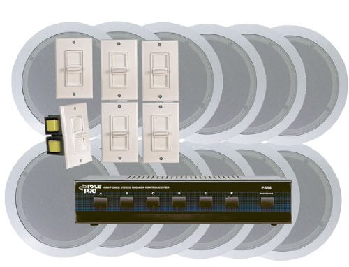 6 Room In Ceiling Home Speaker System W 6 Volume Controls Knob