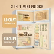 WANAI 3.5 Cu.ft Mini Fridge with Freezer 2 Door Compact Refrigerator Adjustable Thermostat White New