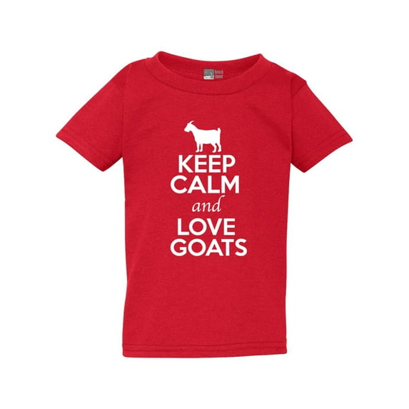 Keep Calm And Love Goats Billy Goat Kid Animal Lover Funny Toddler Kids T-Shirt Tee