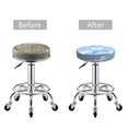 thumbnail image 3 of Simple Cool Horse Blue And White Round Bar Stool Seat Covers, Elastic Round Chair Cover Stool Seat Slipcover Bar Stool Cushions Round Pad for 12-14 inch, 3 of 5
