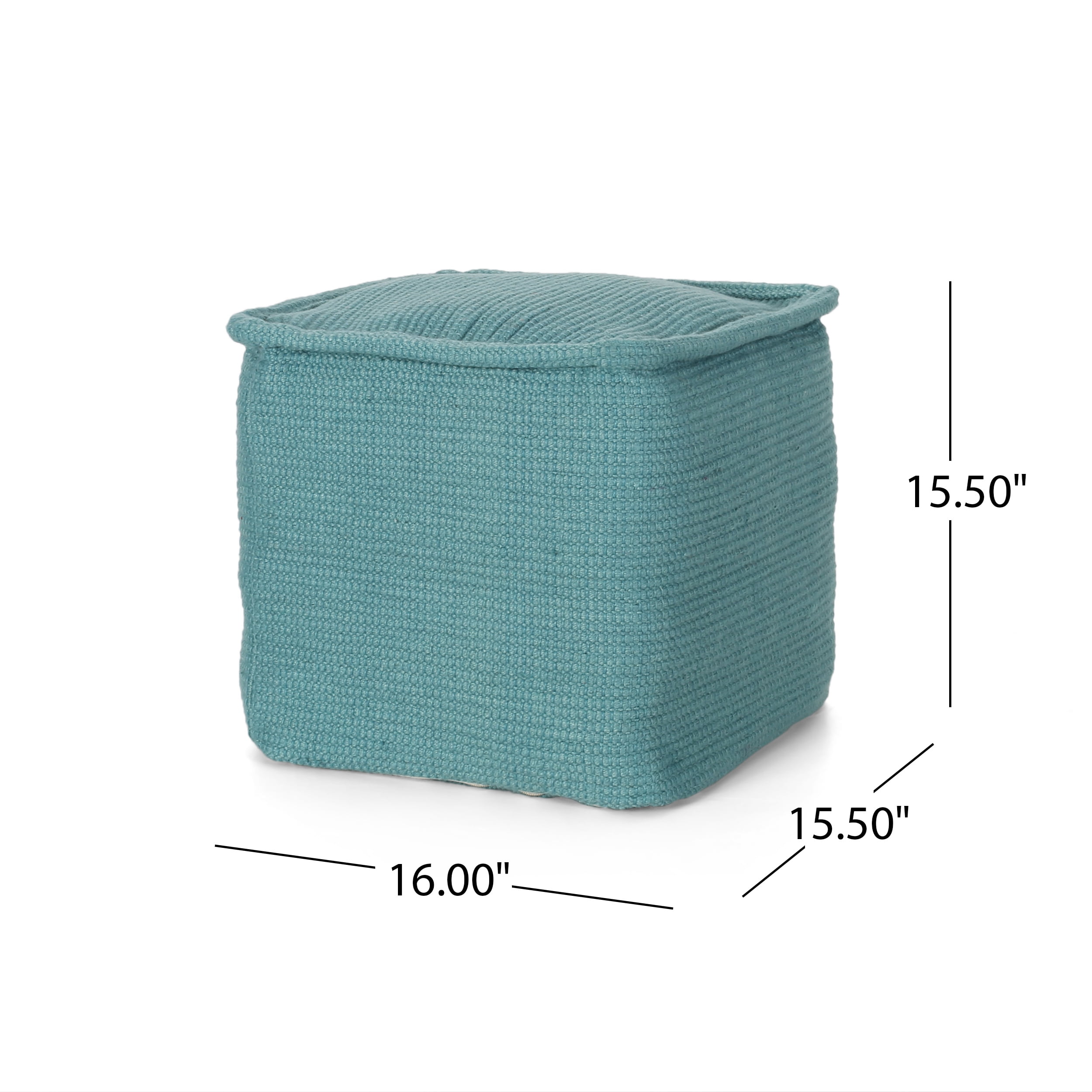 Noble House Ezra Boho Yarn Pouf, Teal