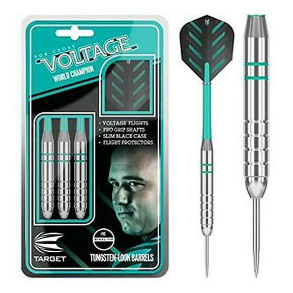 TARGET Rob Cross Silver Voltage Steel Tip Darts, 24 Grams