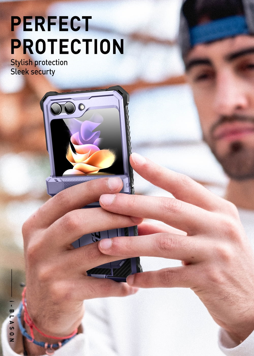 i-Blason Armorbox Shock-Absorbent & Resistant Holster Cell Phone Case for Galaxy 2023 ZFlip5, Mauve