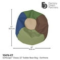 thumbnail image 2 of SoftScape Classic 22" Junior Bean Bag Chair, Furniture for Kids, Perfect for Reading, Playing Video Games or Relaxing, Alternative Seating for Classrooms, Daycares, Libraries or Home - Earthtone, 2 of 5