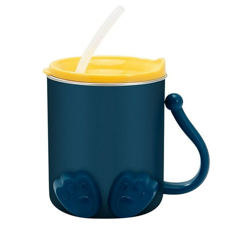 

1pc Kids Stainless Steel Cup Heat Preservation Water Mug with Handle and Lid