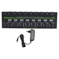 thumbnail image 2 of Amplificador De Auriculares De 8 Canales, Amplificador De Auriculares Estéreo 8 Salidas 1 Entrada Control De Volumen Con Luz RGB Para Aplicaciones De Estudio Y Escenario, 2 of 7