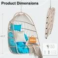 thumbnail image 2 of Outdoor Swing Hanging Egg Chair with Stand, Wicker Chair with Cushion, Rattan Lounge Chair, 350 lbs Capacity, 2 of 6