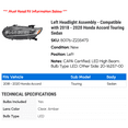 thumbnail image 2 of Left Headlight Assembly - Compatible with 2018 - 2020 Honda Accord Touring Sedan 2019, 2 of 2