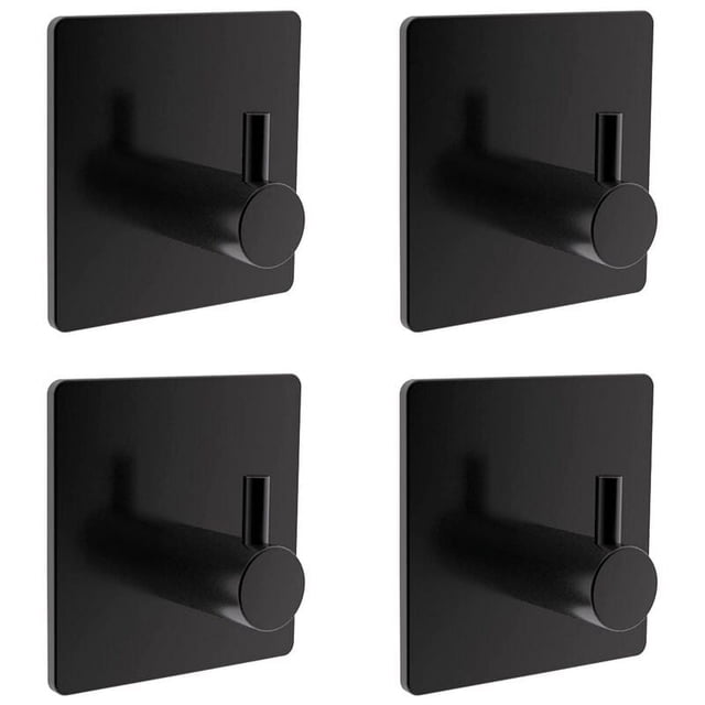 Gancho de baño negro Ganchos adhesivos Ganchos de acero inoxidable, adecuados para dormitorios, salas de estar, almacenes-A