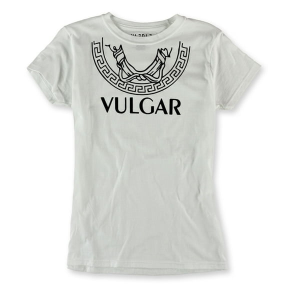 HLZBLZ Womens The Vulgar Tee Graphic T-Shirt, White, Juniors, Large