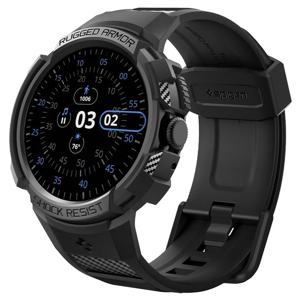 Funda con correa para Google Pixel Watch 3 Spigen Rugged Armor Pro de 41 mm, color negro