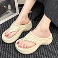 thumbnail image 6 of Slippers for Women,Flip Flops Sandals with Toe Post Lightweight Flat Sole Casual Beach Flip Flops for Summer Vacation,Womens Slippers,Beige,38/39, 6 of 9
