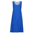 thumbnail image 4 of FAFWYP Women's Summer Casual Plus Size Tank Dress Sleeveless Round Neck Mini Sundress Solid Color Loose Fit Short Swing Dress Beach Flowy Boho Dress, 4 of 5