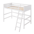 thumbnail image 5 of Tcbosik Twin Size Loft Bed with Ladder, Wood Bed Frame with Full Length Guardrail, Easy Assembly, White, 5 of 9