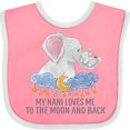thumbnail image 3 of Inktastic My Nani Loves Me to the Moon and Back Boys or Girls Baby Bib, 3 of 4