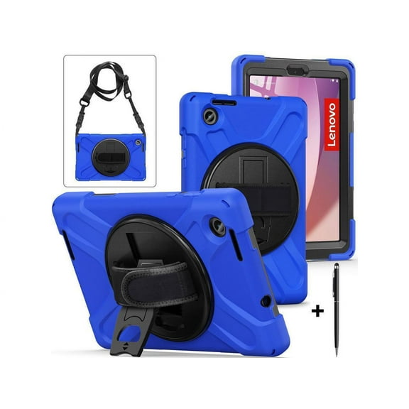 For Lenovo Tab M8 4th Gen 2024 2023 TB-301XU TB-300FU TB-300XU Shockproof Protective Cover with H & Shoulder Strap Stand and Pencil Holder Stylus Pen