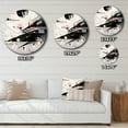 thumbnail image 4 of Designart "Bold Stripes Pink Black Fusion" Cubism Oversized Wall Clock, 4 of 6