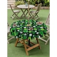 thumbnail image 3 of Outdoor Tablecloth with Umbrella Hole and Zipper, St Patricks Day Round Table Cloth 54 Inch Waterproof Tablecloth, Spring Country Green Shamrock Plaid Picnic Table Cover for Patio Camping, 3 of 7