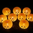 thumbnail image 1 of Luces de calabaza | Artículos de decoración de Halloween | Faroles inflables de calabaza para decoración de exteriores | Globos luminosos a pilas para fiestas y festivales | Juego de 2, 1 of 9
